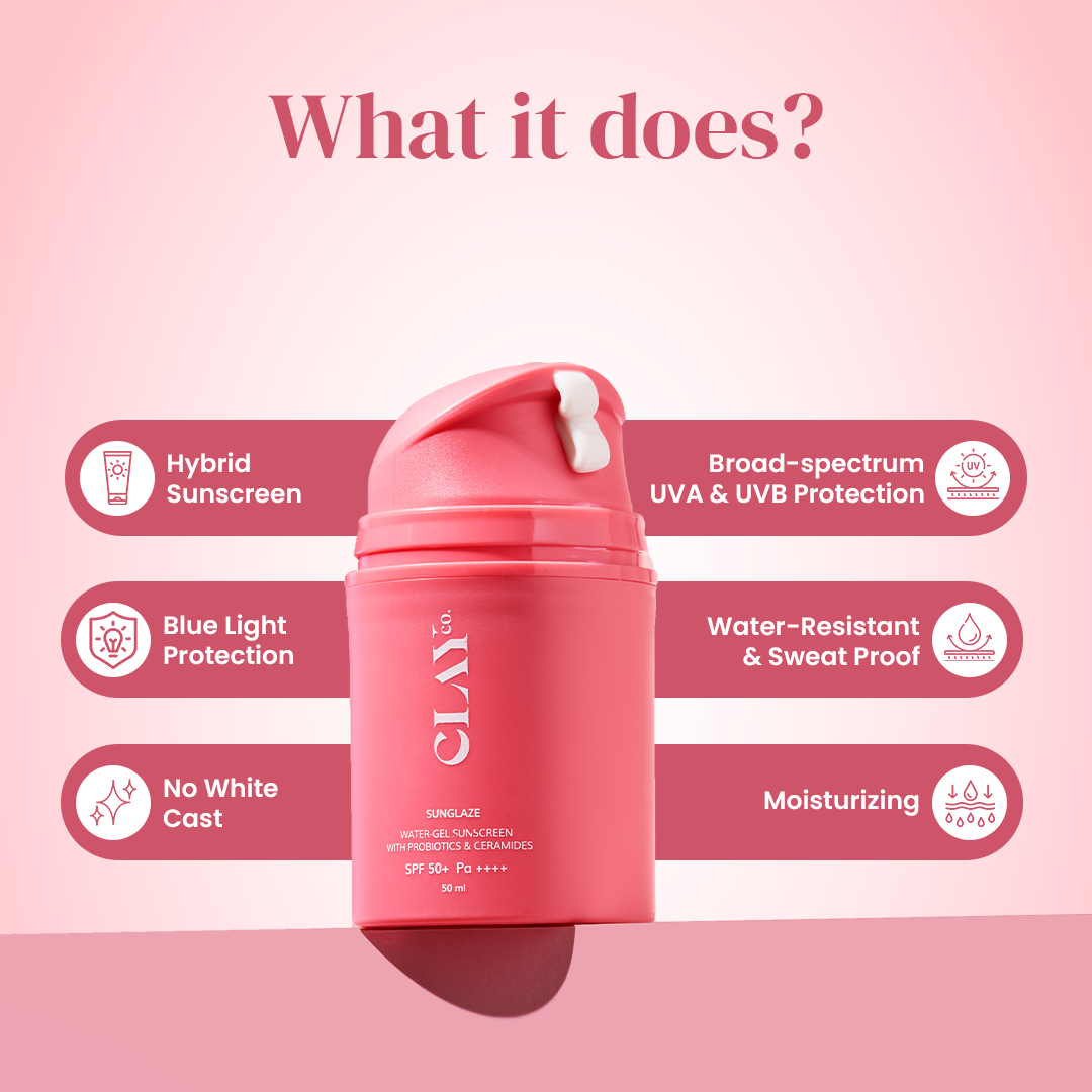 Sunglaze Sunscreen SPF 50+ PA ++++ with Probiotic & Ceramides | 50ml