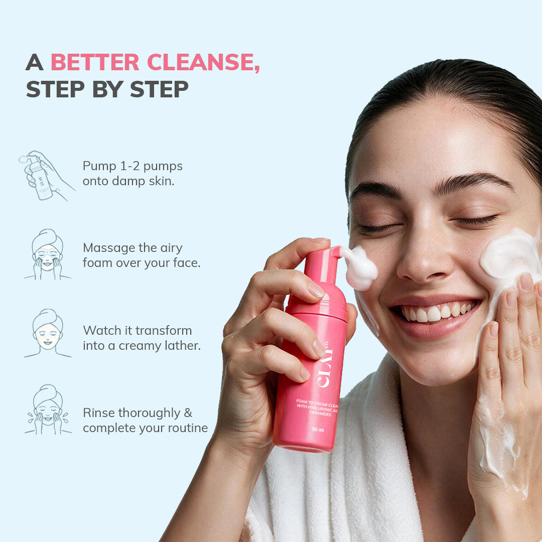 Foam-to-Cream Cleanser with Hyaluronic Acid & Ceramides | 50ml