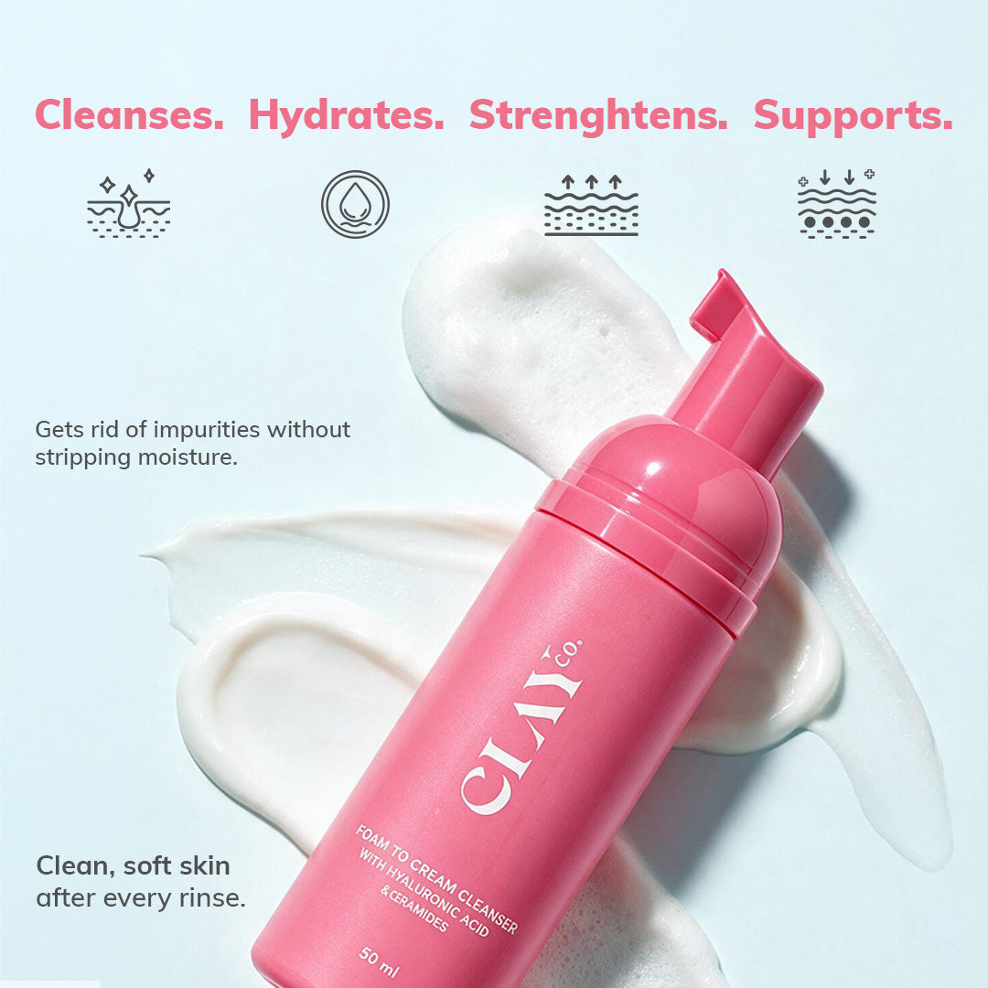 Foam-to-Cream Cleanser with Hyaluronic Acid & Ceramides | 50ml