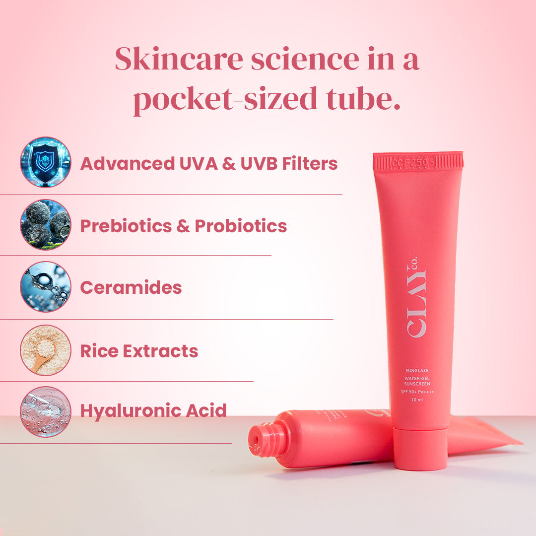 Sunglaze Sunscreen SPF 50+ PA ++++ with Probiotic & Ceramides | 10ml