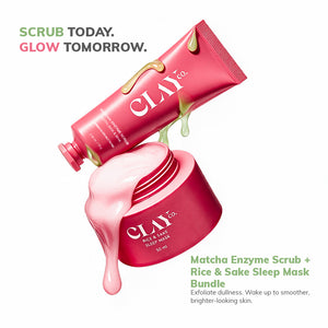 Matcha Enzyme Scrub (70g) + Rice & Sake Sleep Mask (50ml) Bundle
